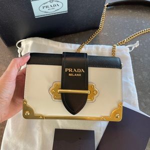 Prada Black and White Shoulder Bag